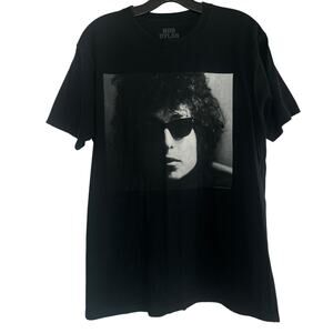 Bob Dylan Portrait Graphic Black Band T-Shirt Size Large